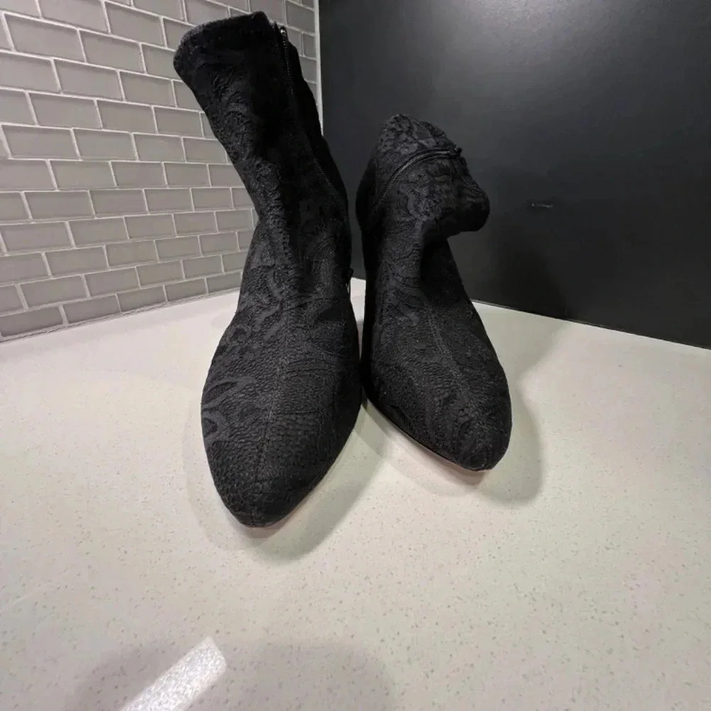 Antonio Milani Black Lace Boots Size 10 - Picture 8 of 10